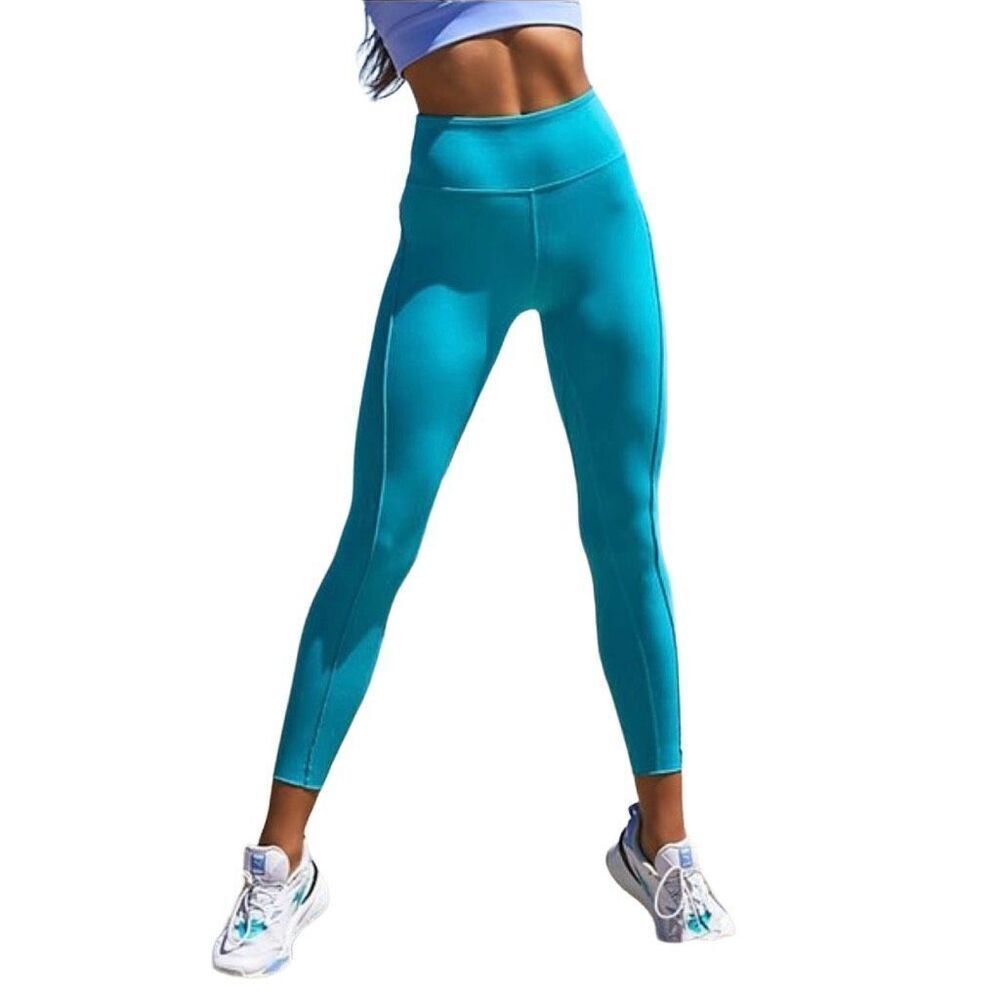 New Free People Womens FP Movement Hearts Aflutter Teal Leggings Size S